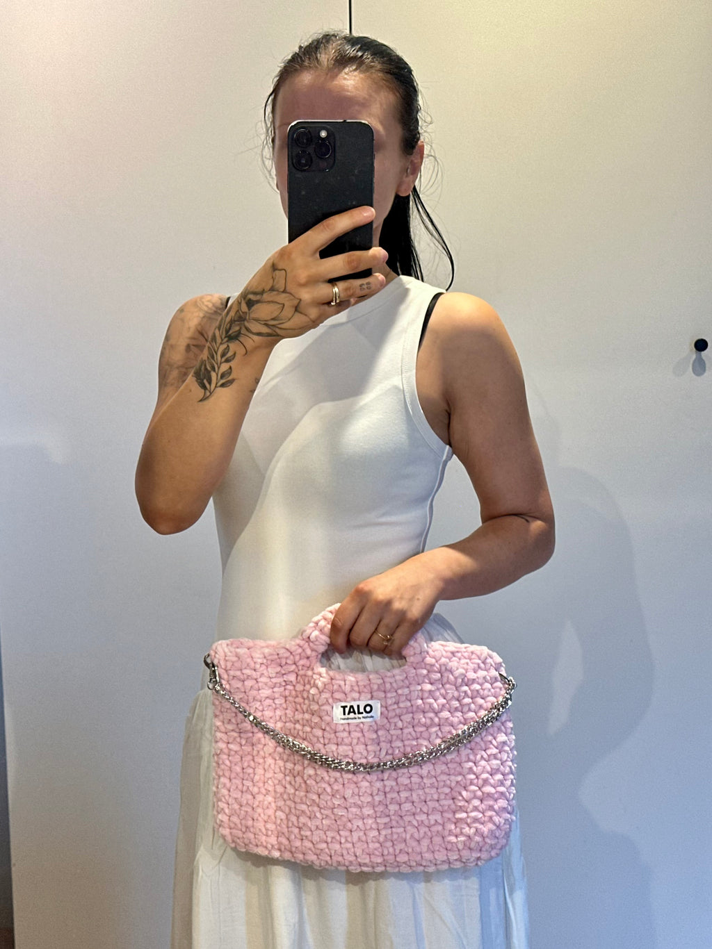 Pink tote bag