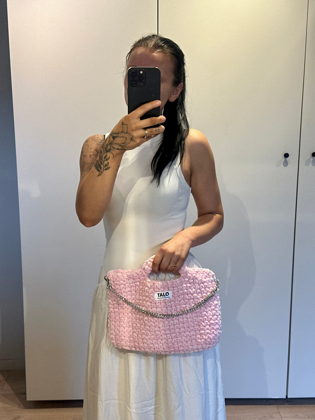 Pink tote bag