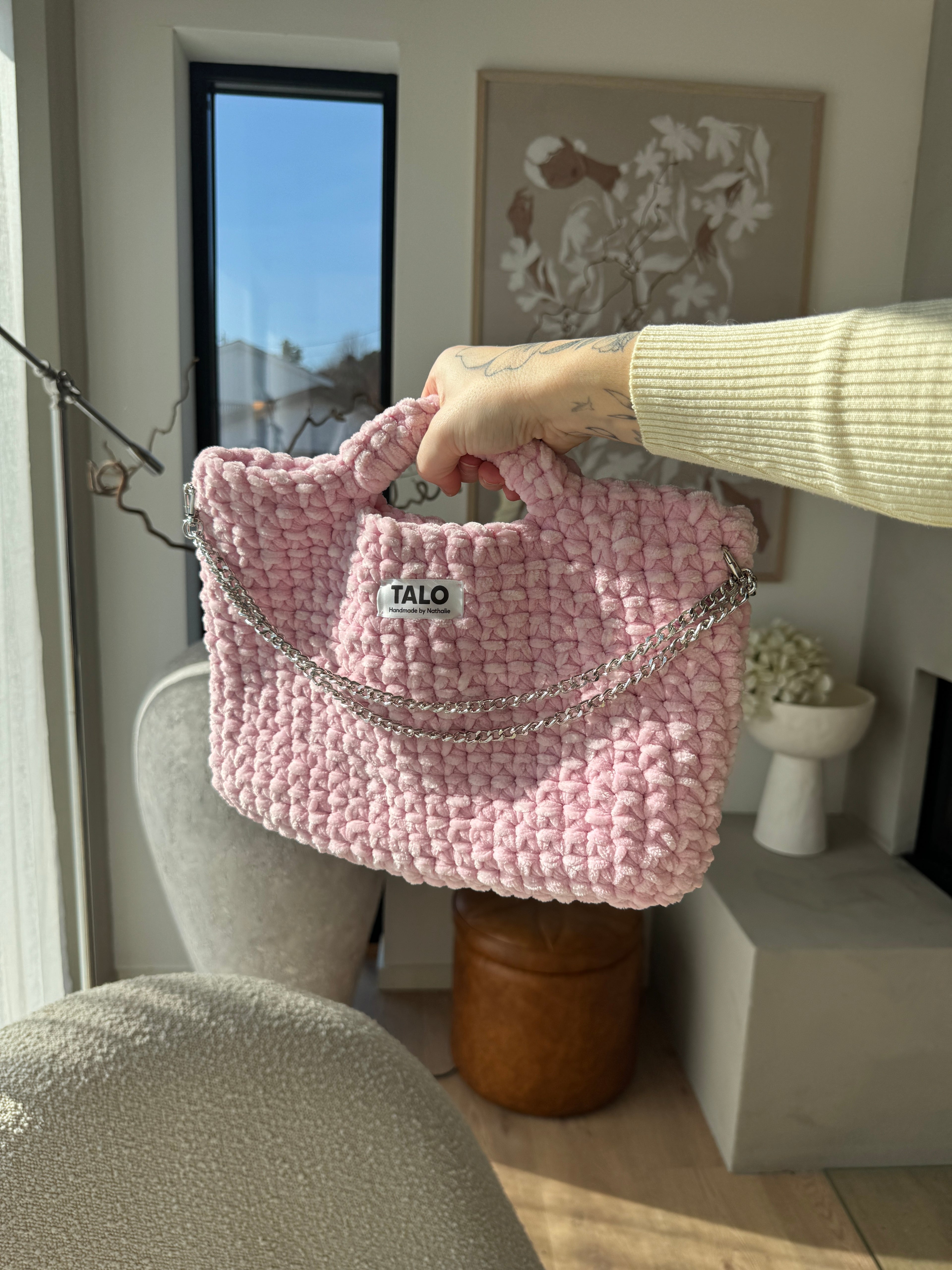 Pink tote bag